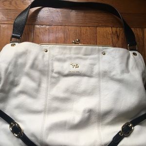 Emma Fox white leather hobo bag